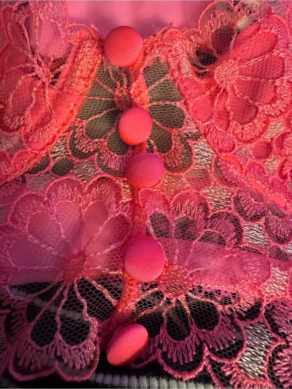 For Love and Lemons Daisy Longline Neon Pink Bra XS NWOT - Picture 5 of 6